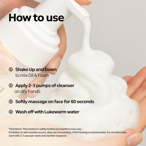 LYLYL Easy Bubble Jojoba Latte Cleanser, 9 Grain Based Ingredients, Oil&Foam Cleanser, EWG Green Ingredients, Double Cleansing, All Skin Types, No Dry Tight Feeling, Korean Skincare, 6.59 fl.oz/195ml