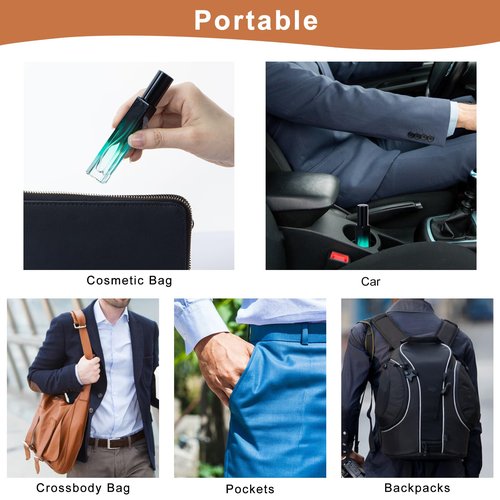 10ML Perfume Travel Refillable Spray Bottles 5pcs Set, Mini Glass Perfume Bottle Empty, Portable Cologne Atomizer Sprayer Travel Size Containers Refill Bottles Kit for Toiletries Sample Dispenser