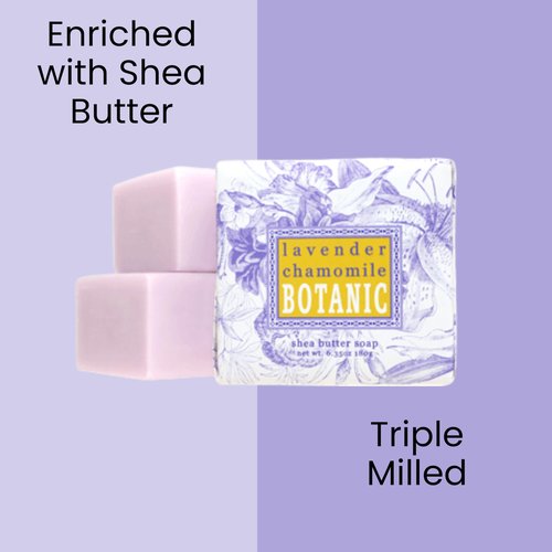 Greenwich Bay Mini Botanical Soap Bars – 12 Pack 1.9 oz Each – Individually Wrapped Guest Soaps for Airbnb, Spa, Travel, Bath – Travel Size Bar Soap Set, Lavender Chamomile