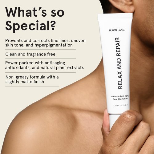 JAXON LANE RELAX AND REPAIR Anti Aging Face Moisturizer for Men | Anti Wrinkle Cream for Face, Night Cream, Eye Cream with Niacinamide (Vitamin B3), Hyaluronic Acid, Vitamin E & Ceramides For Skin