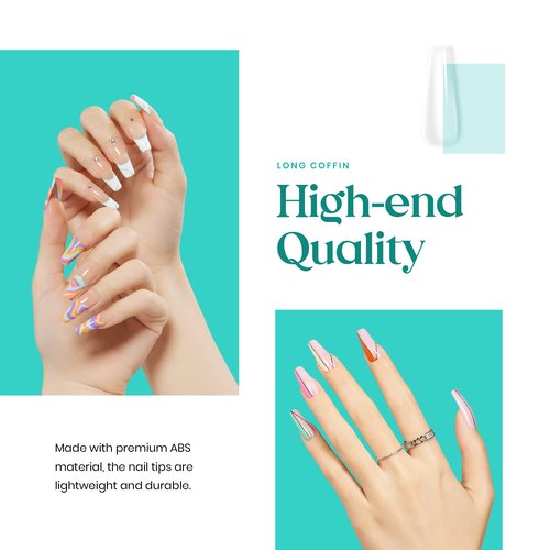 Beetles Gel Polish Nail Art Liner Gel Set Rainbow Pastel Gel Art Paint and Gel Nail Kit Easy Nail Extension Set with 500Pcs Soft Gel Nail Tips Coffin Shape