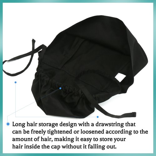 GUOER Scrub Caps for Women Long Hair Working Caps Can Store Long Hair One Size (LH18C)