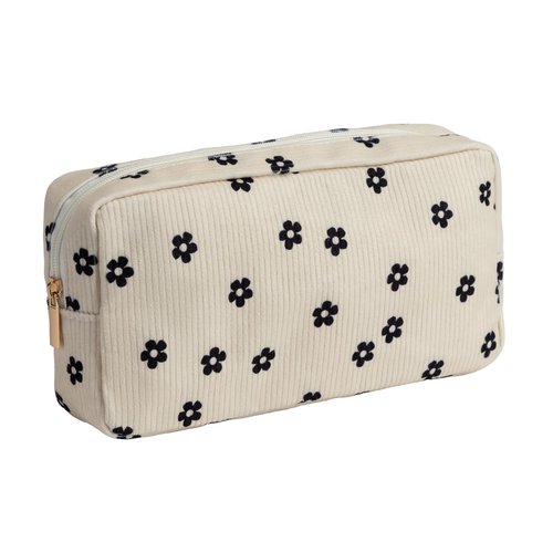 OZAOZ Makeup Bag for Purse Small Cosmetics Bag Corduroy Cute Cosmetic Pouch for Women (2PC Plum blossom)