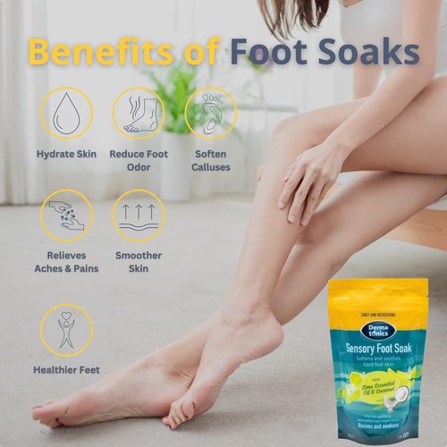 Dermatonics Sensory Foot Scrub 125ml & Foot Soak 350g | Exfoliates, Softens & Improves Skin