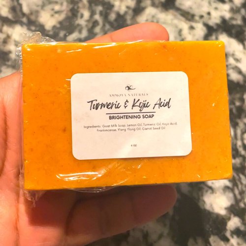 Turmeric and Kojic Skin Brightening Soap All Natural Gentle Cleanser for All Skin Types. Fights Acne, Reduces Dark Spots & Fades Scars. Face & Body Cleanser for Men, Women & Teens. (3 Pack)