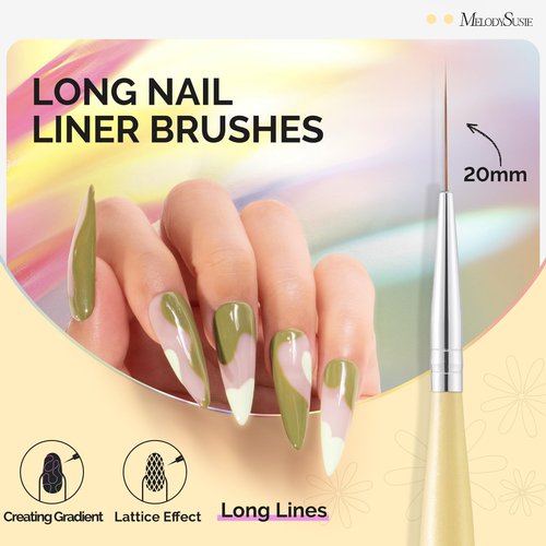 MelodySusie Rechargeable Cordless Electric Nail Drill,PC180E MelodySusie Nail Art Liner Brushes 5Pcs