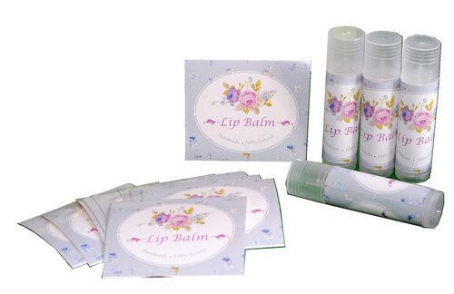 ZZYBIA Assorted T5 50pcs Lip Balm Labels - Paper Stickers for Lip Balm Containers