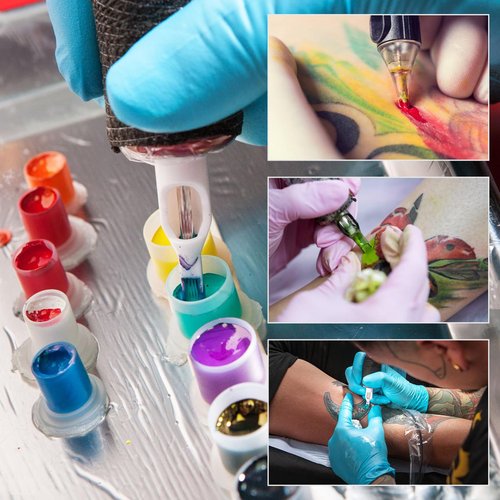 Tattoo Ink Caps Large - Autdor 1000Pcs Tattoo Cups 17mm Disposable Tattoo Ink Cups With Base Microblading Pigment Caps for Tattoo Permanent Makeup Container Cap Tattoo Accessories Tattoo Supplies