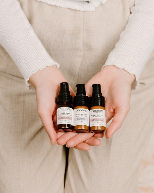 COCOON APOTHECARY Skin Care Starter Kit for Normal Skin 3 x 0.68 fl oz | Ecocert Cosmos Natural + Organic | skin care sets & kits For Normal/Dry/Sensitive Skin, Perfect For Travel &Trial