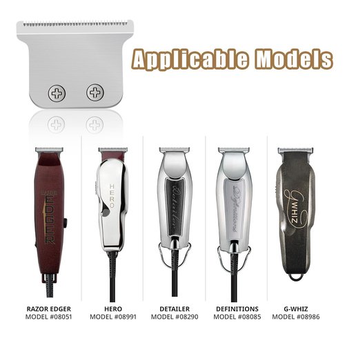 2 Pack Professional Detachable Hair Clipper Replacement Blades Compatible with Wahl Wahl Detailer, 5 Star Hero, Razor Edger, G-Whiz, Sterling Definitions - Fits Professional Barbers and Stylists
