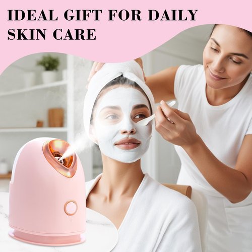 Pjordo Facial Steamer Spa Kit with 17 Skin Care Tools, Nano Ionic Face Steamer for Deep Cleaning Unclogs Pores, Warm Mist Humidifier Steamer for Face Home Sauna SPA, Self Care Gifts for Women