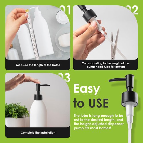 4 Pcs Shampoo Lotion Soap Pumps, Kitchen Sink Soap Dispenser Pump, Pump Bottle Dispenser Replacement for 28/400 Threaded Neck Bottles