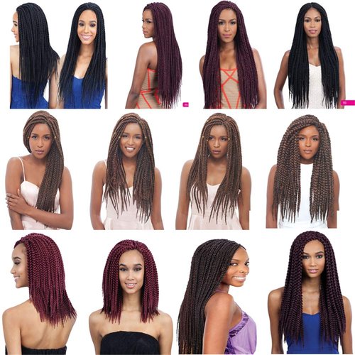 Mayloss 6 Packs/Lot (14/18/24/30) inch 1cm 20 Strands/Pack Thin 3X Box Braid Crochet Hair Extensionin Diameter 3X Synthetic Braid Hair Extensions Crochet Braids Hair Color(24Inch T1B/blue)