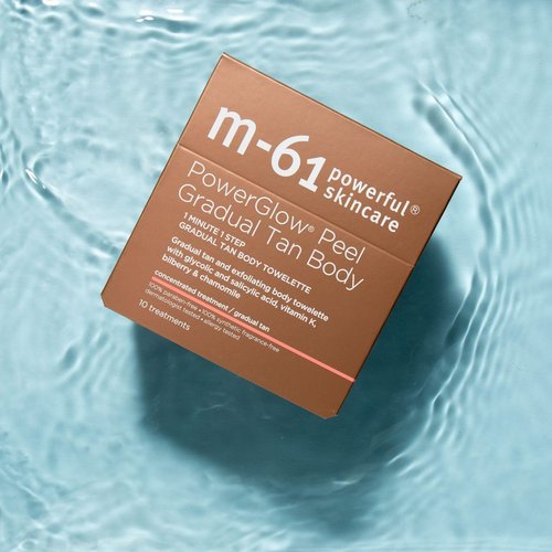 m-61 PowerGlow Peel Gradual Tan | 1-Minute, 1-Step Exfoliating Facial Peel To Build A Streak-Free Radiant Glow. With Glycolic and Salicylic Acid. Dermatologist & Allergy Tested - 10 Treatments