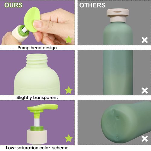 ASEVAT Plastic Pump Bottle 6.7 oz Empty Shampoo Pump Bottles Dispenser 3 Pack Portable Hand Soap Dispenser Leak Proof Empty Travel Shampoo Bottle Shampoo and Conditioner Dispenser