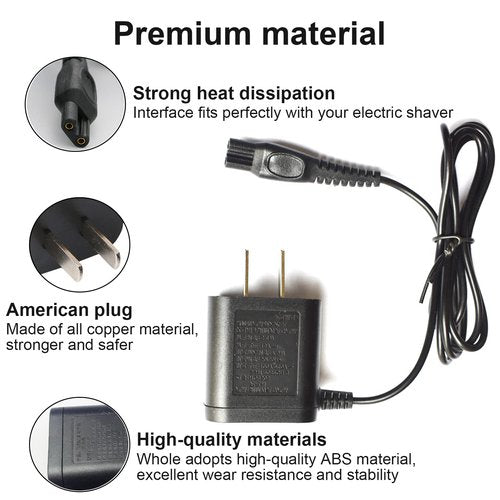LinMei Adapter Power Cord 15V Compatible with Philips Norelco HQ8505 7000 5000 3000 Series 3500 MG3750 MG5750 MG7750 S1560 Electric Shaver Multigroom Beard Trimmer Adapter Power Charging Cord