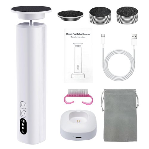 Electric Foot Callus Remover Rechargeable, 6 Speeds, Charging Base, Portable Electric Foot File Pedicure Tools for Dead Skin & Cracked Heel