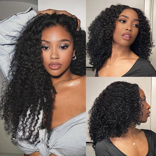 ShowJarlly Tape in Hair Extensions Human Hair 20 Pcs Curl Extensions for Women Real Hair Black Tape in Extensions Jerry Curly Tape Ins Human Hair Natural Black 16 Inch (40g)