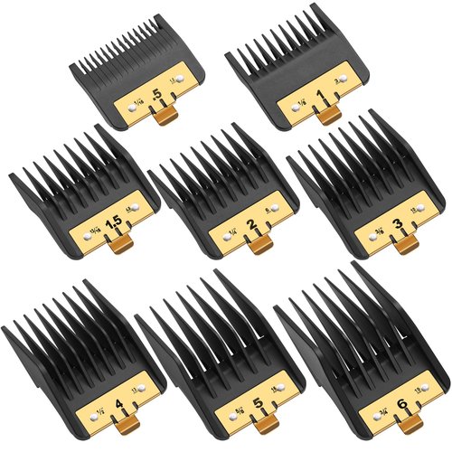 8PCS Premium Clipper Guards with Metal Clip compatible with BaBylissPRO Barberology Comb Set,Cutting Lengths 1/16”-3/4 ”, for Babyliss Clipper Guards for FX870 FX890 FX825 FX673 Clippers