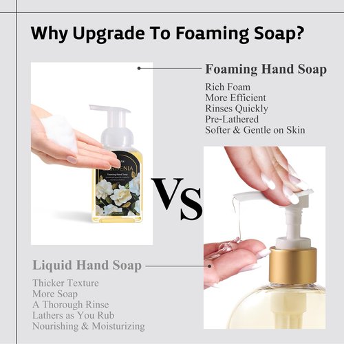 ROMIIE ZOI Hand Soap Refills Foaming, Gardenia Scent Natural Plant Moisturizing Foam Soap Refills with Dispenser 1 L/ 33.8 FL OZ(Pack of 3)