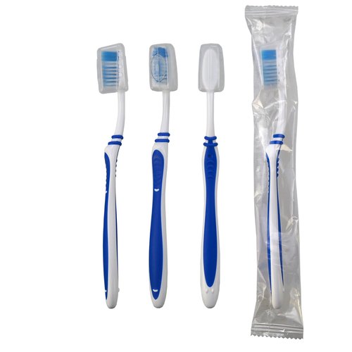 100 Pack Bulk Toothbrush Package with Covers Premium Quality Individually Wrapped Tooth Brushes, Soft Bristle Toothbrushes for Adults & kids, Hygienic Cap for Donations, Travel, Hotels, Homeless