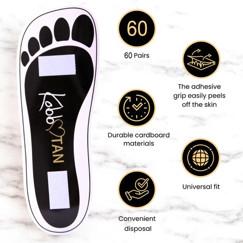 60 Pairs(120feets)Spray Tan Feet Pads Disposable & Economic Black Feet pads for Spray tanning,Use in Tanning booth,Sunless Tanning at Home or Beauty Salon-Non Slip-Comfortable-Hygienic-Ultra Bronzing