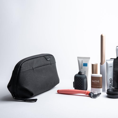 Peak Design Small Wash Pouch, Coyote, Ocean Edition, Travel Toiletry Bag, Upright or Hanging Dopp Kit with Pockets, Magnetic Toothbrush Pocket, Wide UltraZip Opening, Toiletry Bag for Men and Women