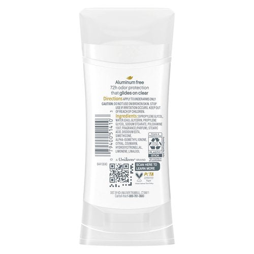 Dove Aluminum Free Deodorant for Women 3 Pack Dragon Fruit & Coconut Cream 72 hour odor protection 2.6oz