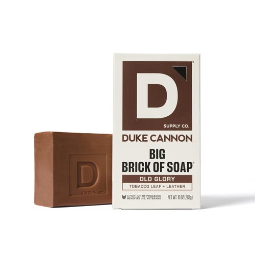 Duke Cannon Supply Co. Big Brick of Soap Bar for Men Leaf + Leather (Amber & Woodsy Scent) Multi-Pack - Superior Grade, Extra Large, Masculine Scents, All Skin Types, Paraben-Free, 10 oz (3 Pack)