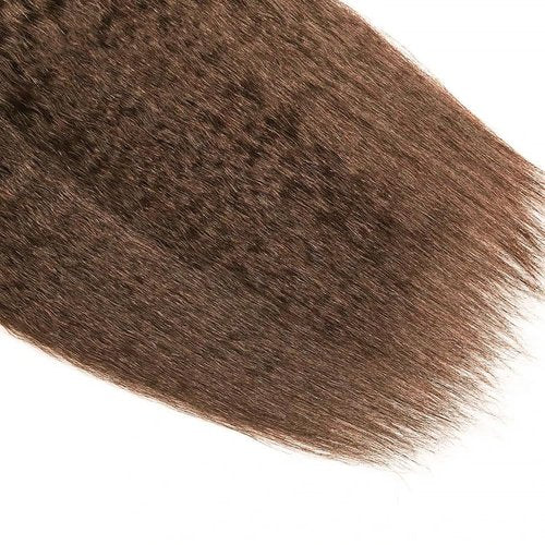 Yaki Straight Human Hair Bundles 24 Inch Kinky Straight Single Bundle #4 Chocolate Brown Human Hair Unprocessed Native Virgin Hair 100g Total 1 Extension Wet and Wavy Human Hair Extensions for Women