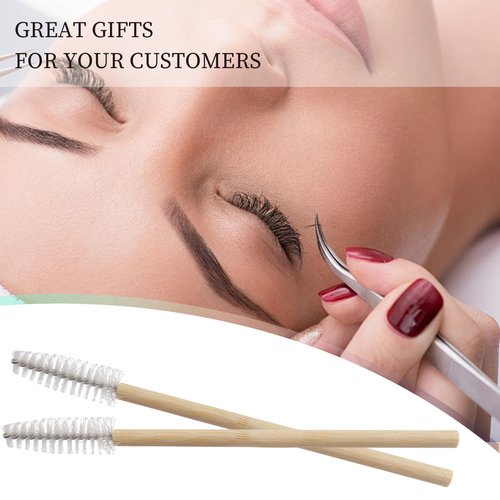 500PCS Disposable Eyelash Brushes - Upgraded Mascara Wands & Makeup Applicators Kit for Eyelash Extensions Makeup and Eyebrow Grooming(White)