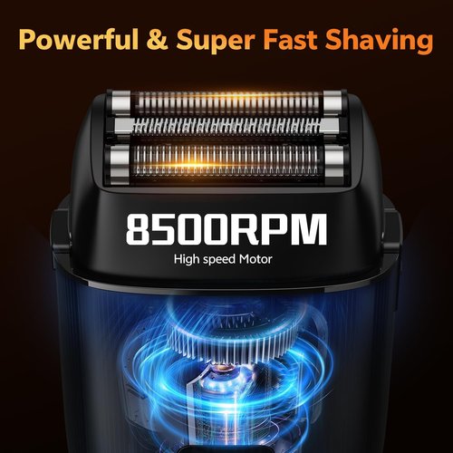 Foil Shavers for Men, Electric Razors for Close Shaving Face with High Speed 3 Floating Blade Heads, USB C Fast Rechargeable Foil Shaver IPX7 Waterproof Wet Dry Travel Locked/Led Display
