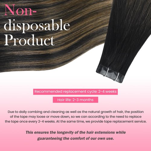Aison Balayage Dark Brown Ombre to Chestnut Brown Human Hair Tape in Extensions 16Inches 30g 20 Pcs/Pack Tape ins Human Hair Extensions