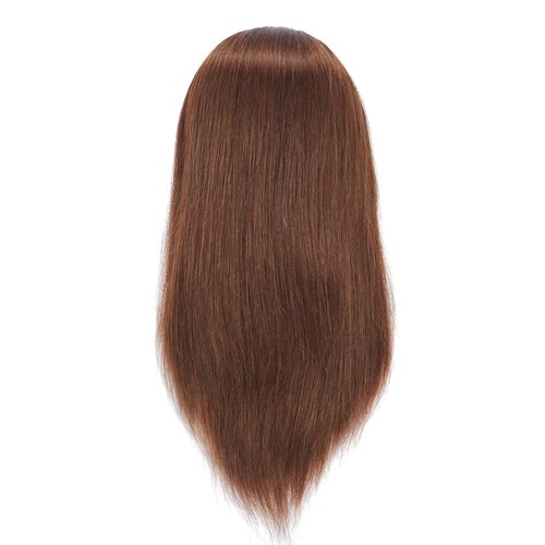 Headfix 20"-22" Hair Mannequin Head 100% Human Hair Hairdresser Practice Styling Training Head Cosmetology Manikin Doll Head With Clamp (6F1919LB0414H)