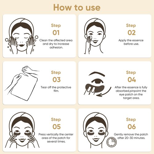 Bukamkom 200Pcs/100 Pair Under Eye Patches Gold for Dark Circles, Puffy Eyes, and Wrinkles, 24K Gold Eye Mask for Face, Eye Cream for Men and Women