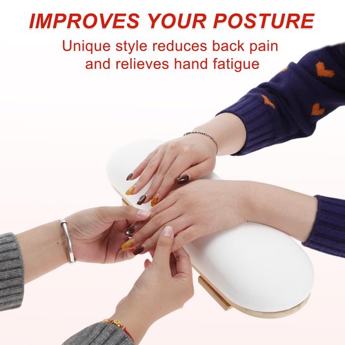 GLIDESMOOTH Arm Rest for Nails Tech, Professional Adjustable Nail Arm Rest Cushion, Nail Arm Rest, Soft Manicure Hand Rest Stand, White, 1 Set