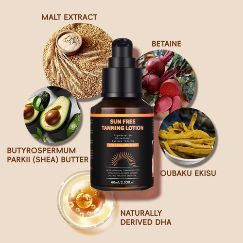 Quick Self Tanning Lotion-Natural Glow Self Tanner Lotion for Face & Body | Hydrating Tanning Lotion with Shea Butter & Plant Extracts | Vegan-Friendly, Streak-Free Formula-DHA contene 10%