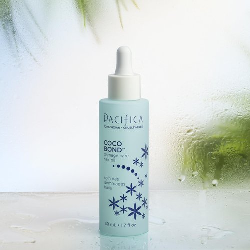 Pacifica Beauty, Coco Bond Hair Oil, Tame Flyaways, Overnight Treatment with Vitamins, Peptides, Moisturizing Repair for Glossy, Smooth, Silicone-Free, Vegan Hair (Pack of 2)