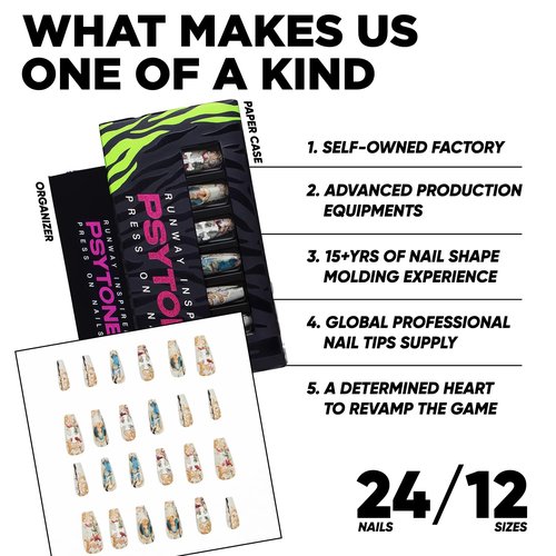 PSYTONE Short Press on Nails Almond Orange French Tip Glue on Nails Cute Fake Nails Full Cover Stick on Nails Glossy Artificial Nails Short Acrylic Nails Press ons Reusable False Nails for Women