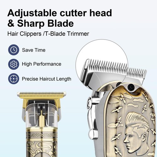 LQT Hair Clippers for Men, Professional Clippers and Trimmers Set, Cordless Hair Clippers with LED Display, Rechargeable Electric Shaver Beard Trimmer, Barber Clippers, Hair Cutting Kit, Gifts for Men