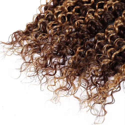 P430 Boho Hair for Braiding 16 16 16 Inch Deep Wave Bulk Brown Braiding Hair Deep Curly #30 Highlight Human Braiding Hair Extensions for Woman