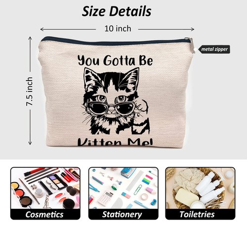 IWXYI Cat Makeup Bags for Women, Funny Kitty Makeup Bag