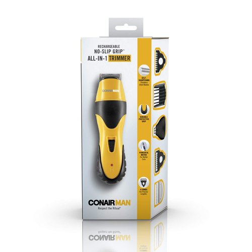 ConairMAN All-in-One Beard Trimmer for Men for Face, Nose and Ear Hair Trimmer,6 piece Men's Grooming Kit, Cordless/Rechargeable