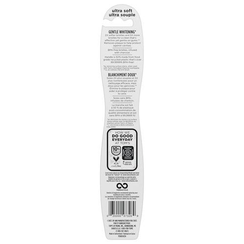 Tom's Of Maine Gentle Charcoal Toothbrush, Soft, 4-Pack (Packaging May Vary)