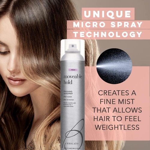 Brocato Moveable Hold Finishing Hairspray (50% VOC), 10oz | Exceptional Control and Brilliant Finish | For All Hair Styles