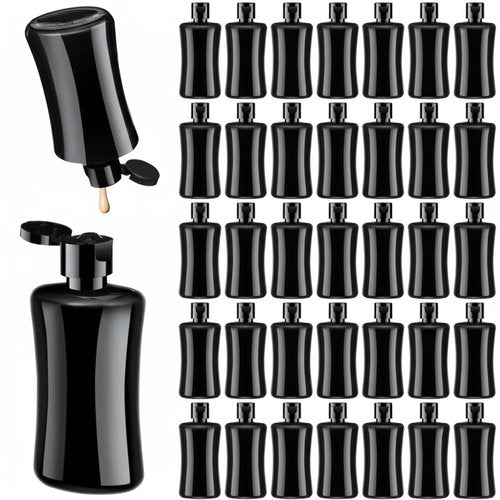Domensi 3.4 oz Travel Bottles with Flip Cap Black Plastic Travel Size Toiletries Bottles Portable Leak Proof Squeeze Container Refillable Empty Cosmetic Containers for Liquid Shampoo Lotions (36 Pcs)