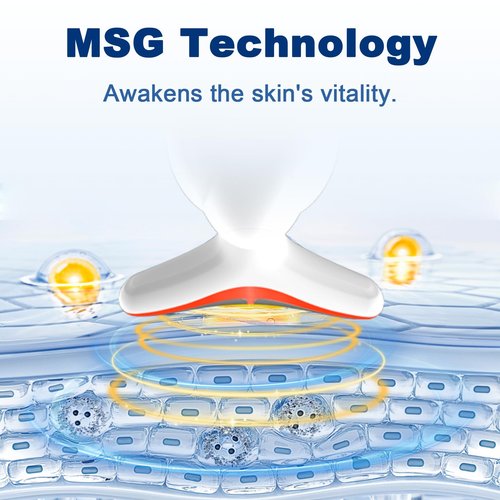 Facial and Neck Massager - SIQUER Red Light Therapy for Face 7 in 1 Face Sculpting Tool Multifunctional Face Lift Device for Lifting Double Chin and Skin Care, White