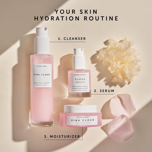 HERBIVORE Pink Cloud Creamy Jelly Cleanser | Hydrating Face Wash with Rosewater, Squalane + Tremella Mushroom, Gently Cleanses + Removes Makeup, Vegan, Plant-Based, Cruelty-Free 100 mL / 3.4 oz