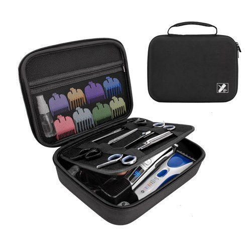 Klawdsky Hard Clipper Case for Barbers, Hair Clippers Travel Case for Hatteker/Oneisal/Wahl 5star/Andis Razor Guard Grooming Kits, Hair Cutting Barber Supplies Holder, Trimmer Organizer Storage Bag
