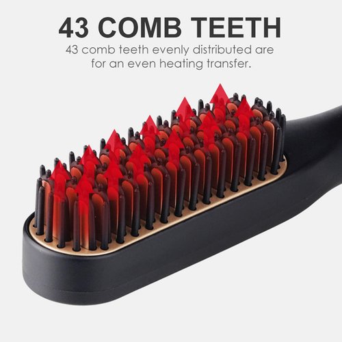 Multifunctional Beard Straightening Comb - Electric Hair Straightener for Styling and Grooming (US Plug)